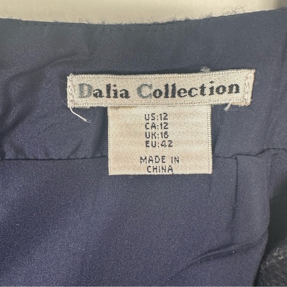 Dalia Collection Skirt Size 12 Blue Wool Blend Asymmetrical Aztec Western Rodeo - Picture 10 of 12